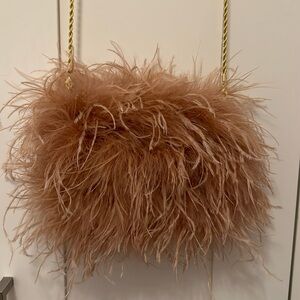 Loeffler Randall ostrich feather purse